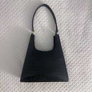 American Vintage Black Croc-Embossed Shoulder Bag